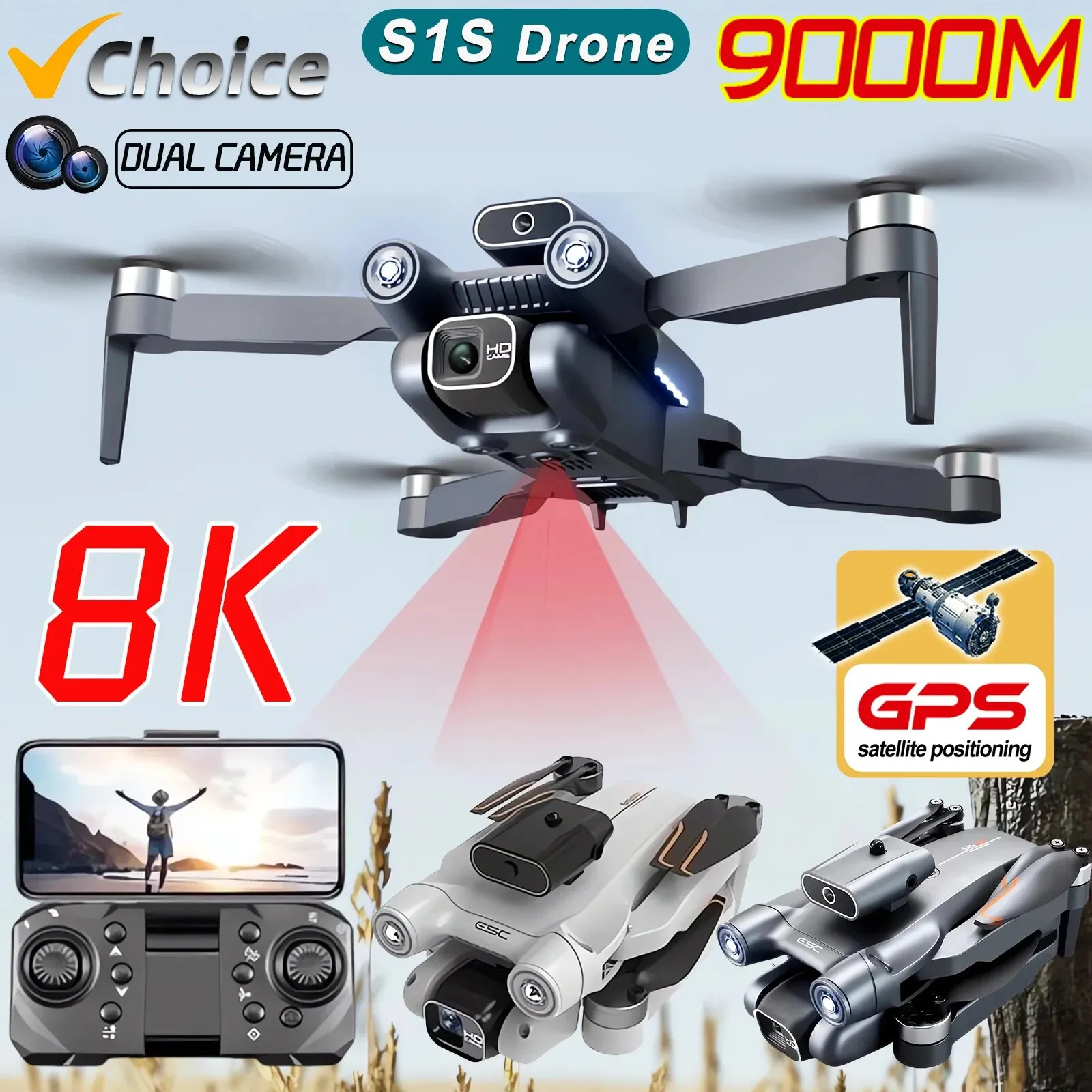New S1S 5G GPS Drone Camera 8K - Drone Cinematic review and price